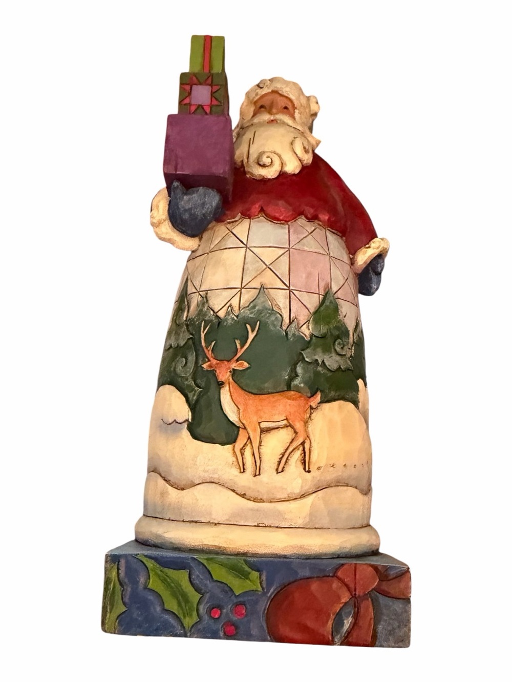Jim Shore Heartwood Creek Holiday Gifts Santa Figurine 2008 With Box